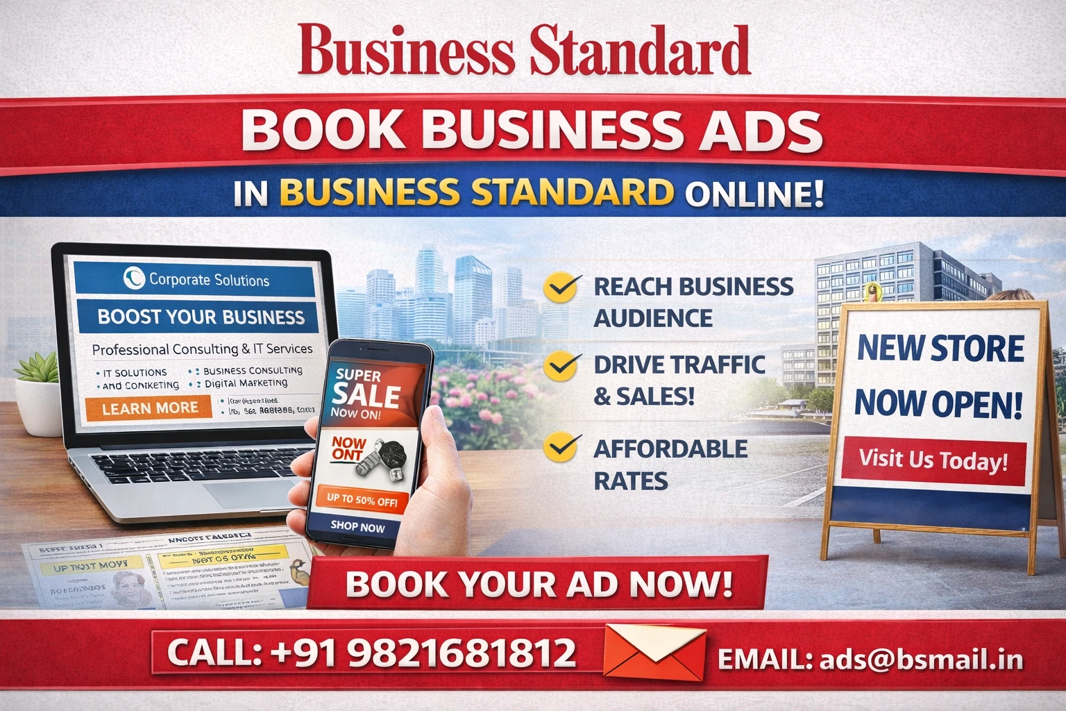 Book Business Ads in Business Standard Newspaper Online